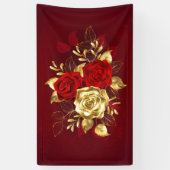 Drie juwelen Rozen Spandoek (Verticaal)