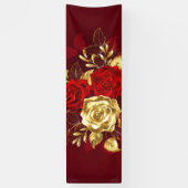Drie juwelen Rozen Spandoek (Verticaal)