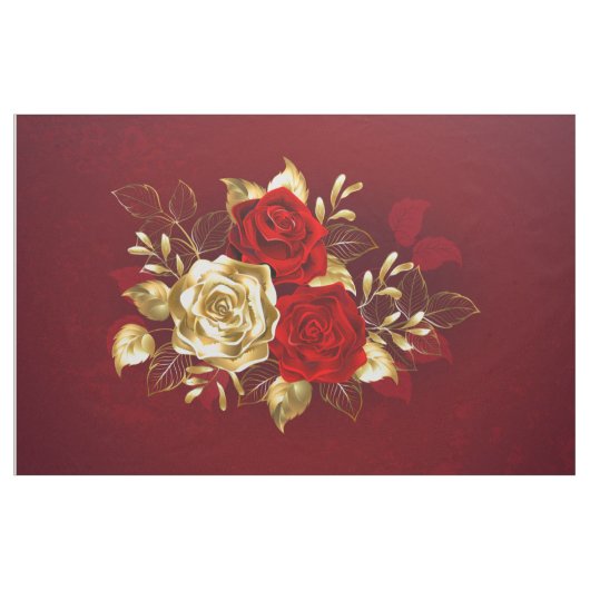 Drie juwelen Rozen Stof (Yard (91,4 cm))