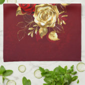 Drie juwelen Rozen Theedoek (Gevouwen)