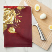 Drie juwelen Rozen Theedoek (Quarter Fold)