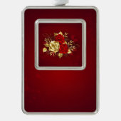 Drie juwelen Rozen Verzilverd Omlijst Ornament (Voorkant)