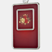 Drie juwelen Rozen Verzilverd Omlijst Ornament (Links)