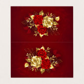 Drie juwelen Rozen Visitekaartje (Buitenkant ongevouwen)