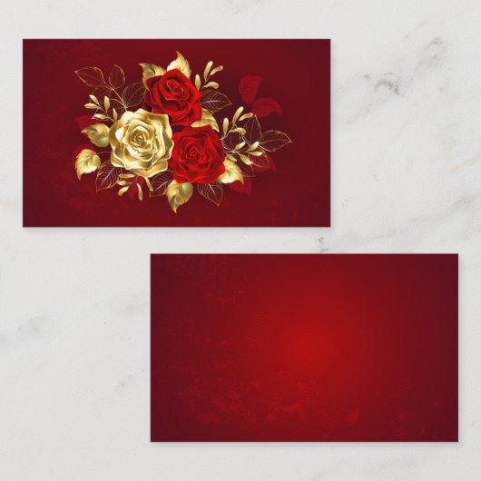 Drie juwelen Rozen Visitekaartje (Voorkant / Achterkant)