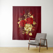 Drie juwelen Rozen Wandkleed (In situ)