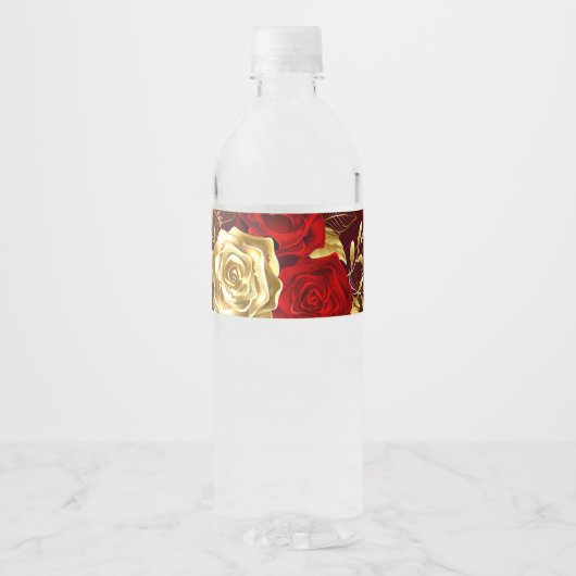 Drie juwelen Rozen Waterfles Etiket (Voorkant)