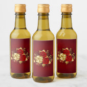 Drie juwelen Rozen Wijn Etiket (Flessen)