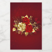 Drie juwelen Rozen Wijn Etiket (Enkel label)