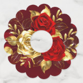 Drie juwelen Rozen Wijnglaslabel (Voorkant)