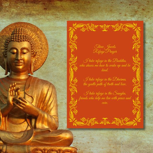 Drie Juwelen Toevlucht Gebed – Kinder Versie Poster