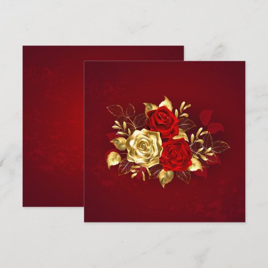 Drie juwelenrozen aankondiging (Voorkant / Achterkant)