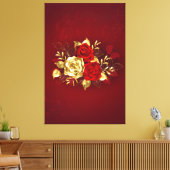 Drie juwelenrozen canvas afdruk (Insitu (Woonkamer))