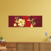 Drie juwelenrozen canvas afdruk (Insitu (Woonkamer))