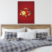 Drie juwelenrozen canvas afdruk (Insitu (Slaapkamer))
