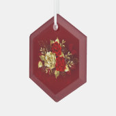 Drie juwelenrozen glas ornament (Voorkant links)