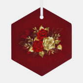 Drie juwelenrozen glas ornament (Achterkant)