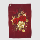 Drie juwelenrozen golfhanddoek (Voorkant)