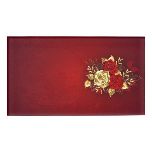 Drie juwelenrozen naambadge (Voorkant)