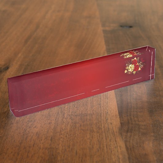 Drie juwelenrozen naambordje (Zijkant)