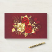 Drie juwelenrozen post-it® notes (Op bureau)