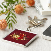 Drie juwelenrozen sleutelhanger (Zijkant)