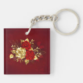 Drie juwelenrozen sleutelhanger (Achterkant)