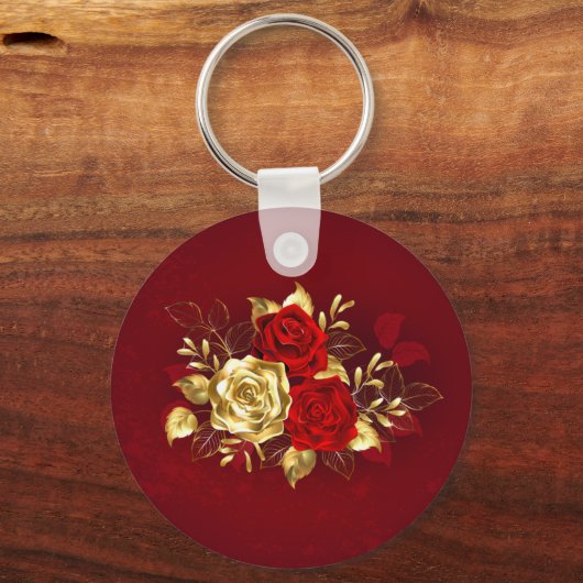 Drie juwelenrozen sleutelhanger (Voorkant)