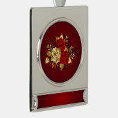 Drie juwelenrozen verzilverd banner ornament (Rechts)