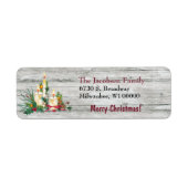 Drie kaars-kerst-Bouquet-retouradres Etiket (Voorkant)