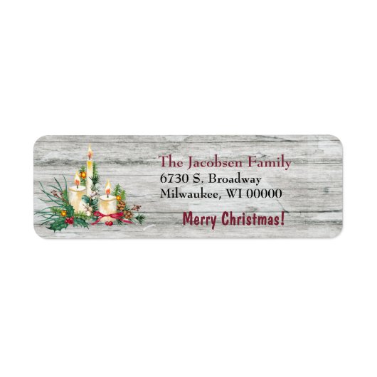 Drie kaars-kerst-Bouquet-retouradres Etiket (Voorkant)