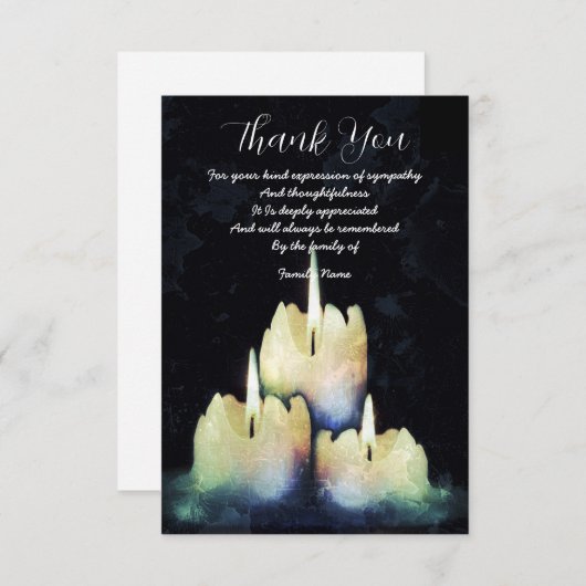Drie kaarsen bedankkaart (Voorkant / Achterkant)