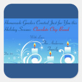 Drie kaarsen Homemade Gift Holiday Label (Voorkant)