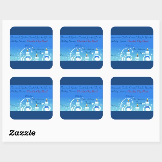 Drie kaarsen Homemade Gift Holiday Label (Vel)