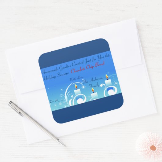 Drie kaarsen Homemade Gift Holiday Label (Envelop)