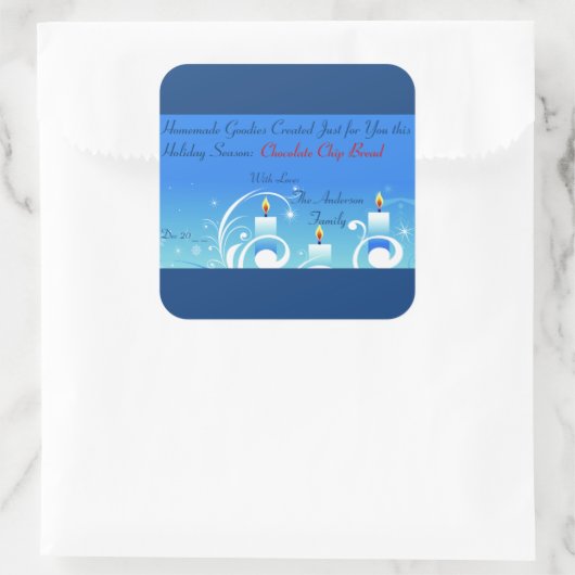 Drie kaarsen Homemade Gift Holiday Label (Tas)