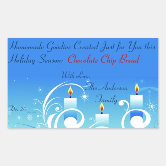 Drie kaarsen Homemade Gift Holiday Label (Voorkant)
