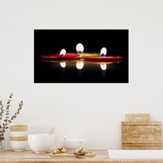 Drie kaarsen poster (Keuken)