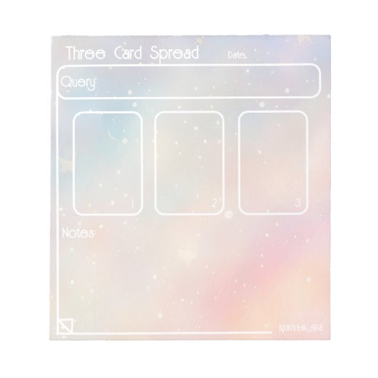 Drie Kaart Tarot Spread (medium, pastel) Notitiebl Notitieblok (Voorkant)
