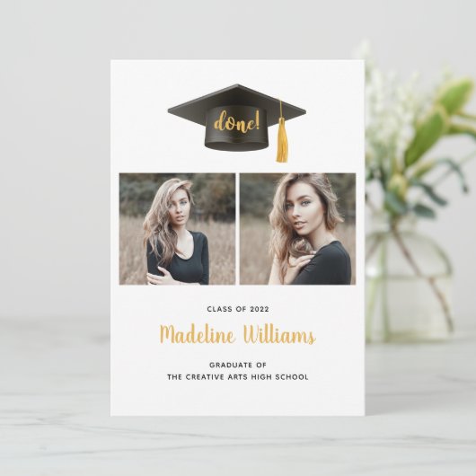 Drie Kaart van de Aankondiging van het Afstuderen  (Staand voorkant)