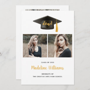 Drie Kaart van de Aankondiging van het Afstuderen