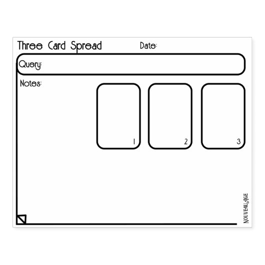 Drie Kaarten Tarot Spread Oracle Journal Documenta Rubberstempel (Afrduk)