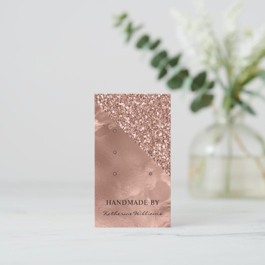 Drie Kaarten voor oorbaar beeldscherm | Roos Gold  Visitekaartje (Staand voorkant)