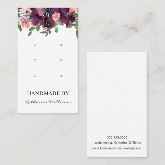 Drie Kaarten voor oorbaar beeldscherm | Waterverf Visitekaartje (Voorkant / Achterkant)