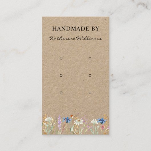 Drie Kaarten voor oorbaar beeldscherm | Wilde bloe Visitekaartje (Voorkant)