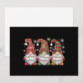 Drie kabouters Buffalo geruit rood kerstfeest Feestdagenkaart (Voorkant / Achterkant)