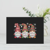 Drie kabouters Buffalo geruit rood Kerstmis Feestdagenkaart (Staand voorkant)