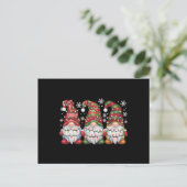 Drie Kabouters Buffalo Plaid Rode Kerst Briefkaart (Staand voorkant)