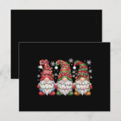 Drie Kabouters Buffalo Plaid Rode Kerst Briefkaart (Voorkant / Achterkant)