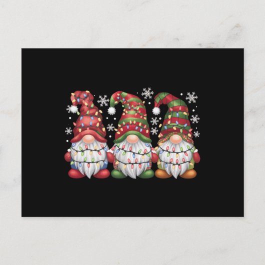 Drie Kabouters Buffalo Plaid Rode Kerst Briefkaart (Voorkant)